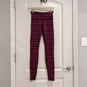 Lululemon Leggings Purple Stripes Size 4